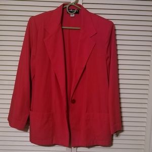 Sag Harbor Petite Size 12 Red Blazer Jacket